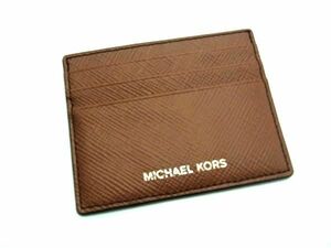 ■極美品■ MICHAEL KORS マイケルコース レザー カードケース パスケース 定期入れ ブラウン系 DE1310