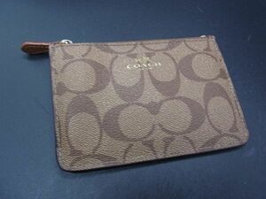 COACH コーチ シグネチャー レザー コインケース コインパース 小銭入れ キーリング付き レディース メンズ ブラウン系 DE2115