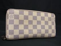 1円 LOUIS VUITTON ルイヴィトン N60019 ダミエアズール ジッピーウォレット ラウンドファスナー 長財布 アイボリー系 EA2304_画像1