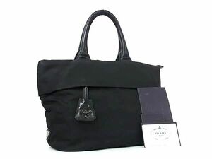 1円 PRADA プラダ 1BG959 テスートナイロン ハンドバッグ トートバッグ ショルダー 肩掛け レディース ブラック系 BK1308