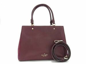 1円 ■美品■ kate spade ケイトスペード WKR00335 レザー 2WAY ハンドバッグ ショルダーバッグ レディース パープル系 AZ3064