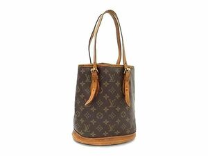 1円 LOUIS VUITTON ルイヴィトン M42238 モノグラム バケットPM プチバケット バケツ型 トートバッグ ショルダーバッグ ブラウン系 AY2928