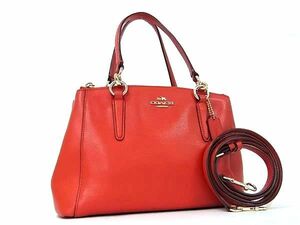 1 jpy # beautiful goods # COACH Coach F36704 Christie Carry all leather 2WAY Cross body shoulder handbag orange series AW9616