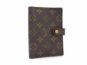 1円 ■極美品■ LOUIS VUITTON ルイヴィトン R20005 モノグラム アジェンダPM 6穴式 手帳カバー スケジュール帳 ブラウン系 AX6431