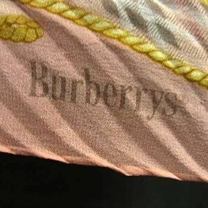1円 ■新品同様■ Burberrys バーバリーズ ノバチェック シルク100% タッセル プリーツ スカーフ ピンク系×マルチカラー FA7501の画像4