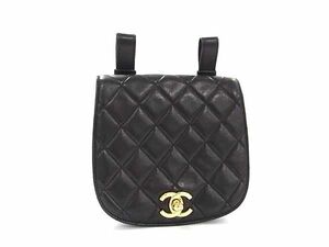 1円 ■極美品■ CHANEL シャネル ココマーク マトラッセ レザー ターンロック マルチポーチ マルチケース 小物入れ ブラック系 BI2255