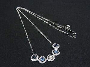 1円 ■極美品■ SWAROVSKI スワロフスキー ラインストーン ネックレス ペンダント アクセサリー レディース シルバー系 FA5774