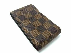 1円 ■美品■ LOUIS VUITTON ルイヴィトン N63024 ダミエ エテュイ シガレットケース 煙草ケース レディース メンズ ブラウン系 AY2105