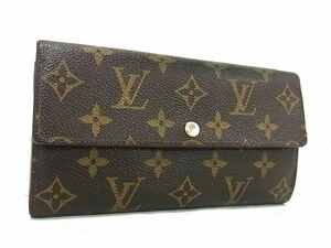 1円 LOUIS VUITTON ルイヴィトン M61734 モノグラム ポルトフォイユ サラ 二つ折り 長財布 ウォレット ブラウン系 AX6286