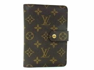 1円 ■美品■ LOUIS VUITTON ルイヴィトン M61207 モノグラム ポルトパピエジップ ホック 二つ折り 財布 ウォレット ブラウン系 AY2088