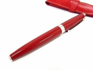 1円 ■極美品■ Caran d’Ache カランダッシュ ペン先 18K 750 18金 万年筆 筆記用具 文房具 レッド系×シルバー系 AY2325