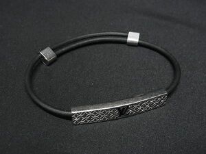 1円 ■美品■ LOUIS VUITTON ルイヴィトン M8114 ブラスレ シャンゼリゼ ブレスレット アクセサリー シルバー系×ブラック系 AW9260