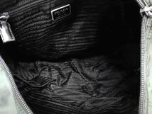 1円 PRADA プラダ テスートナイロン トートバッグ ショルダー 肩掛け レディース メンズ グリーン系×ブラック系 BI2166_画像5