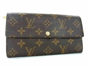 1円 LOUIS VUITTON ルイヴィトン M61734 モノグラム ポルトフォイユ サラ 二つ折り 長財布 ウォレット レディース ブラウン系 AZ3411