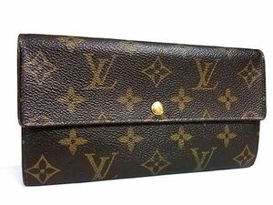 1円 ■美品■ LOUIS VUITTON ルイヴィトン M61734 モノグラム ポルトフォイユ サラ 二つ折り 長財布 ウォレット ブラウン系 AZ3562