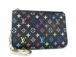 1円 LOUIS VUITTON ルイヴィトン M93735 モノグラムマルチカラー ポシェット クレ コインケース 小銭入れ ノワール ブラック系 AZ3565