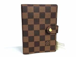 1円 ■極美品■ LOUIS VUITTON ルイヴィトン R20700 ダミエ アジェンダPM 6穴式 手帳カバー スケジュール帳 メンズ ブラウン系 AZ3891