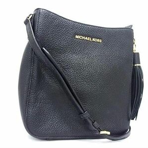 1円 ■極美品■ MICHAEL KORS マイケルコース レザー クロスボディ ショルダーバッグ 斜め掛け レディース ブラック系 AW9956の画像1