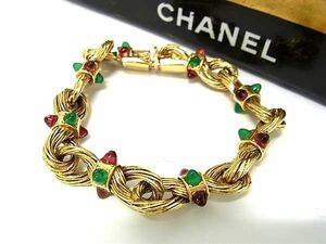 1円 ■極美品■ CHANEL シャネル ヴィンテージ チェーン ブレスレット アクセサリー レディース ゴールド系 AW9915