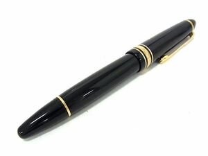 1円 ■極美品■ MONT BLANC モンブラン ペン先14K 585 14金 万年筆 筆記用具 文房具 ステーショナリー ブラック系×ゴールド系 AW9909