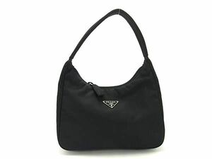 1円 ■美品■ PRADA プラダ テスートナイロン ワンハンドル ハンドバッグ ミニバッグ レディース メンズ ブラック系 AZ4002