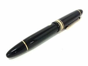 1円 ■美品■ MONT BLANC モンブラン マイスターシュテック ペン先14K 585 14金 万年筆 筆記用具 ステーショナリー ブラック系 AW9908