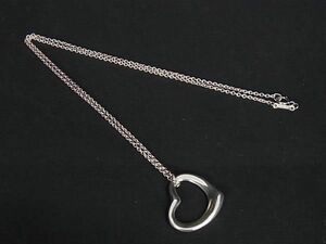 1円 ■美品■ TIFFANY＆Co ティファニー エルサペレッティ オープンハート SV925 ネックレス アクセサリー シルバー系 BF6174