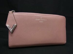 1円 LOUIS VUITTON ヴィトン M60148 トリヨンレザー ポルトフォイユコメット L字ファスナー 長財布 ウォレット ピンクベージュ系 AW5508