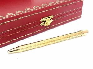 1円 ■美品■ Cartier カルティエ マストライン ボールペン ツイスト式 筆記用具 文房具 ステーショナリー ゴールド系 AW5504