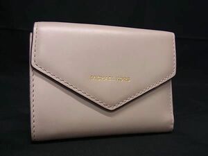 1円 ■美品■ MICHAEL KORS マイケルコース レザー 三つ折り 財布 ウォレット 小銭入れ 札入れ レディース ピンク系 AW8111