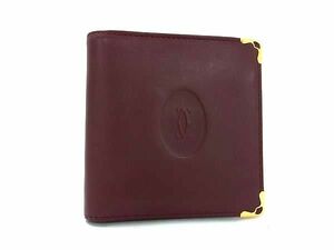 1 jpy # beautiful goods # Cartier Cartier Must line leather folding twice purse wallet . inserting change purse . card inserting bordeaux series FA6851