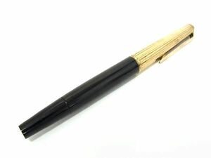 1円 ■美品■ MONT BLANC モンブラン ペン先14K 585 14金 万年筆 筆記用具 ステーショナリー ブラック系×ゴールド系 FA6654