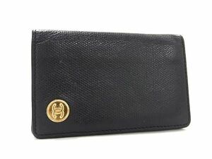 1円 ■美品■ CHANEL シャネル ココマーク ココボタン キャビアスキン パスケース カードケース 定期入れ レディース ブラック系 BK0969