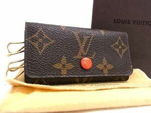 1円 ■極美品■ LOUIS VUITTON ルイヴィトン M60706 モノグラム ミュルティクレ4 4連 キーケース メンズ レディース ブラウン系 FA7546