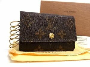 1円 ■極美品■ LOUIS VUITTON ルイヴィトン M62630 モノグラム ミュルティクレ6 6連 キーケース 鍵入れ レディース ブラウン系 FA7552