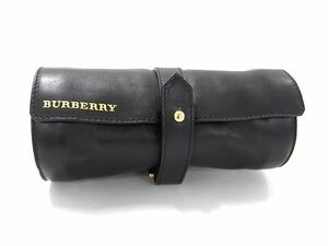 1円 ■美品■ BURBERRY バーバリー レザー ウォッチケース 腕時計ケース ブラック系 FA7697