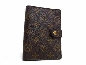 1円 LOUIS VUITTON ルイヴィトン R20005 モノグラム アジェンダPM 6穴式 手帳カバー スケジュール帳 ブラウン系 FA7724