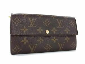 1円 LOUIS VUITTON ルイヴィトン M61734 モノグラム ポルトフォイユ サラ 二つ折り 長財布 ウォレット レディース ブラウン系 FA7702