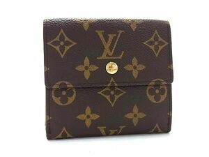 1円 ■極美品■ LOUIS VUITTON ルイヴィトン M61652 モノグラム ポルトモネビエカルトクレディ Wホック 三つ折り 財布 ブラウン系 AX6428