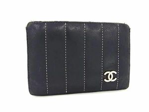 1円 CHANEL シャネル ココマーク ニューマドモアゼル ラムスキン カードケース カード入れ パスケース 定期入れ ブラック系 AX6467