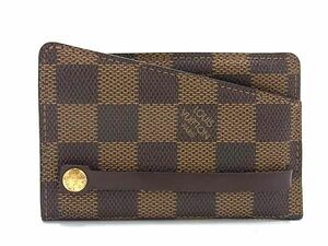 1円 LOUIS VUITTON ルイヴィトン N62660 ダミエ クロシェットGM キーケース キーリング 鍵入れ メンズ ブラウン系 AX6488