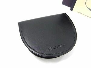 1円 ■美品■ PRADA プラダ レザー 小銭入れ コインパース コインケース メンズ レディース ブラック系 AY2404