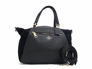 1円 ■美品■ COACH コーチ F79999 プレーリー サッチェル レザー×スエード 2WAY クロスボディ ショルダー ハンドバッグ トート BK1234