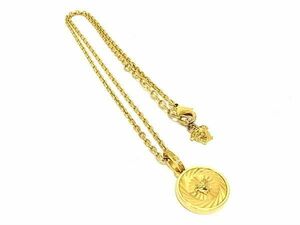 1円 ■美品■ VERSACE ヴェルサーチ メデューサ ネックレス ペンダント アクセサリー レディース ゴールド系 AW9414