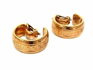 1円 ■美品■ GIANNI VERSACE ジャンニ ヴェルサーチ クリップ式 イヤリング アクセサリー レディース ゴールド系 AY2731