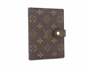 1円 ■極美品■ LOUIS VUITTON ルイヴィトン R20005 モノグラム アジェンダPM 6穴式 手帳カバー スケジュール帳 ブラウン系 AZ3410