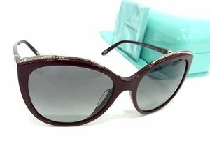 1円 ■極美品■ TIFFANY＆Co ティファニー TF4134-B-F 8181/2C 56□17 サングラス メガネ 眼鏡 レディース メンズ ボルドー系 AZ3462