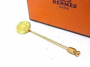 1円 ■美品■ HERMES エルメス セリエ ピンブローチ ピンバッジ アクセサリー レディース メンズ ゴールド系 AZ3529