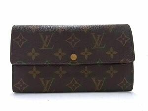 1円 LOUIS VUITTON ルイヴィトン M61215 モノグラム ポルトトレゾール インターナショナル 三つ折り 長財布 ウォレット ブラウン系 AW9858