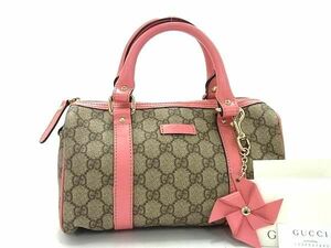 1 иен # превосходный товар # GUCCI Gucci 193604 GG рисунок GGs шкив mPVC× кожа ручная сумочка большая сумка женский оттенок коричневого × розовый серия AZ3995